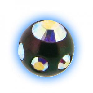 AB Crystal Black PVD Multi Jewelled Ball - 1.2mm (16g)