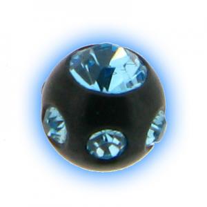 Aqua Black PVD Multi Jewelled Ball - 1.2mm (16g)