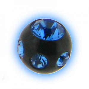 Sapphire Black PVD Multi Jewelled Ball - 1.2mm (16g)
