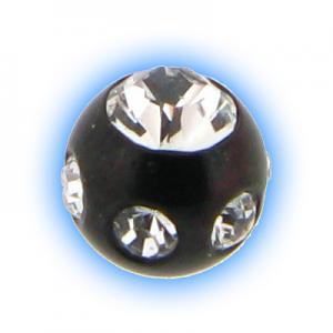 Clear Black PVD Multi Jewelled Ball - 1.2mm (16g)