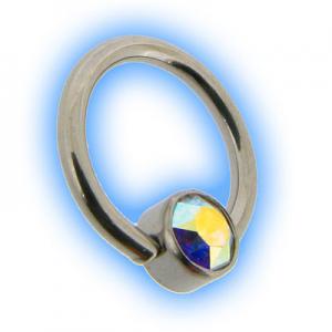 1mm Steel Flat Back Ball Closure Ring BCR - AB