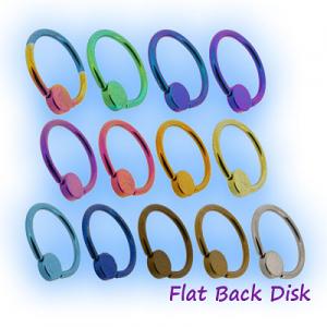 Flat backed clip in disc for body piercing BCR closure rings