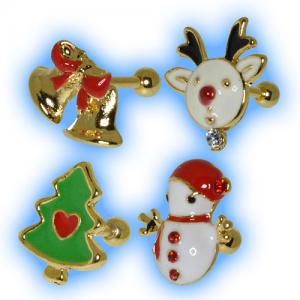 Gold Plated Christmas Ear Studs