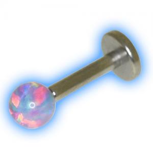 Opal Labret stud 1.2mm (16 gauge) - Pink