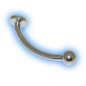 Titanium Curved Barbell Labret With Flat Disc - Polished