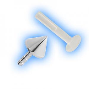 Silver Titanium Cone for Bioplast or Bioflex internal labrets