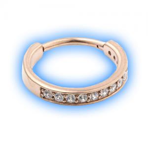 Rose Gold PVD Hinged Jewelled Conch Ring