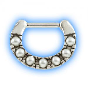Steel Pearl septum ring