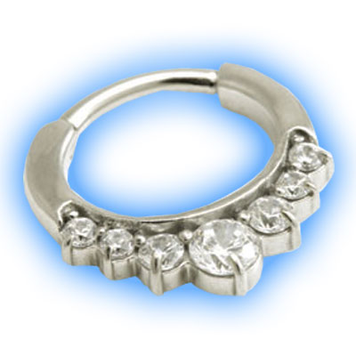 Large Jewelled Hinged Septum Ring