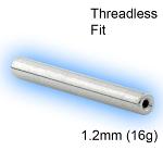 1.2mm (16g) Titanium Threadless Micro Barbell