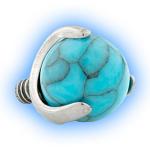 Internally Threaded Claw Turquoise Ball - 1.2mm (16 gauge)